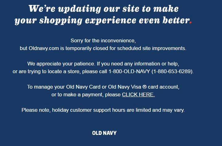 Blue Navy website crash