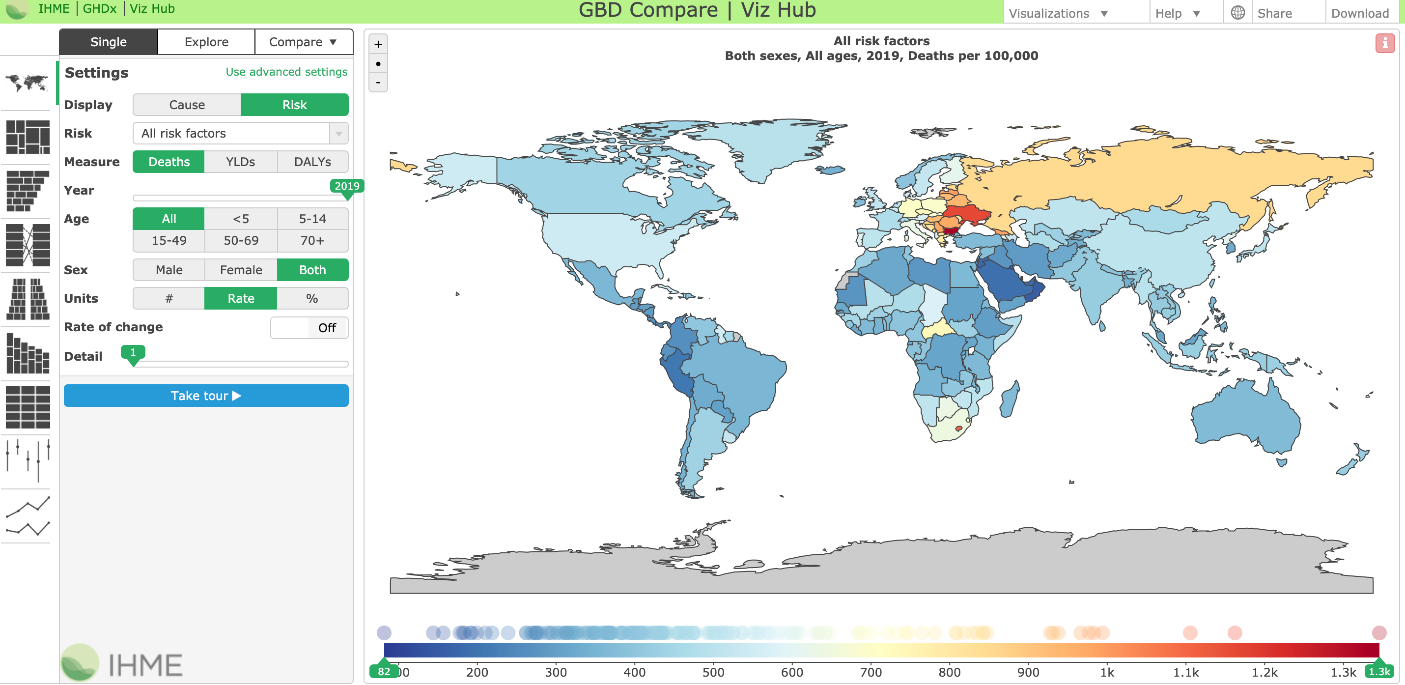 Interactive maps allow users to analyze statistics by region.